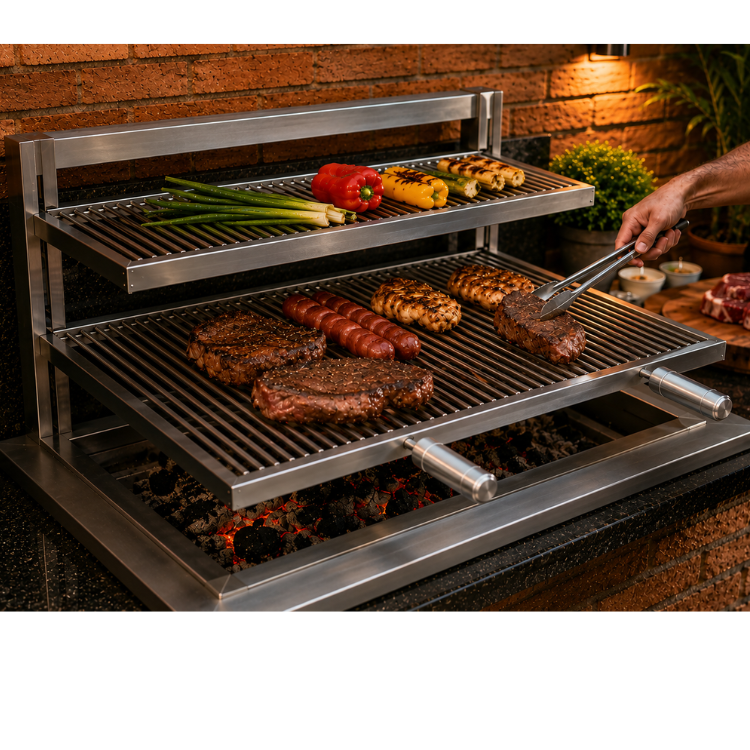 Grill Space Suspenso em Inox INOX 430 com Grelha Aramada Sob Medida