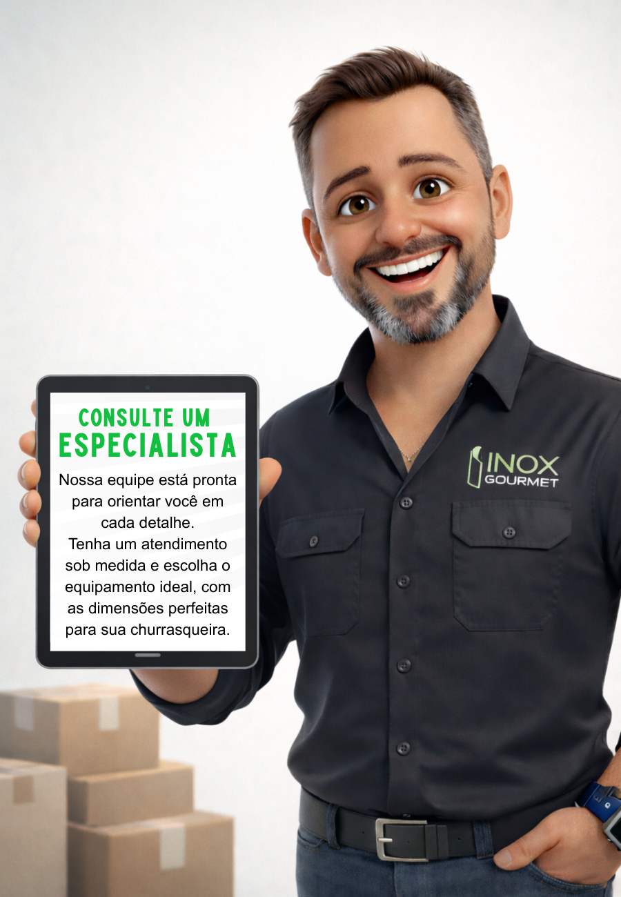 Dúvidas sobre seu projeto de Churrasqueira em Inox Gourmet Sob Medida?