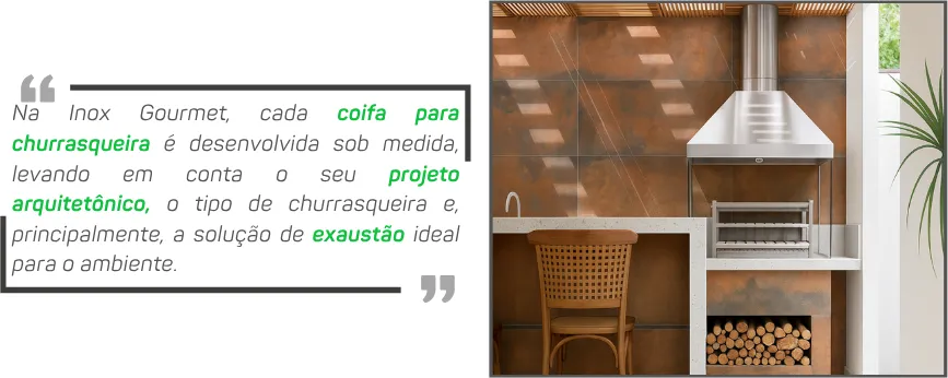 Churrasqueira Coifa Inox Gourmet Inox
