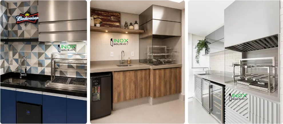 Varanda Gourmet Com Churrasqueira Inox Gourmet